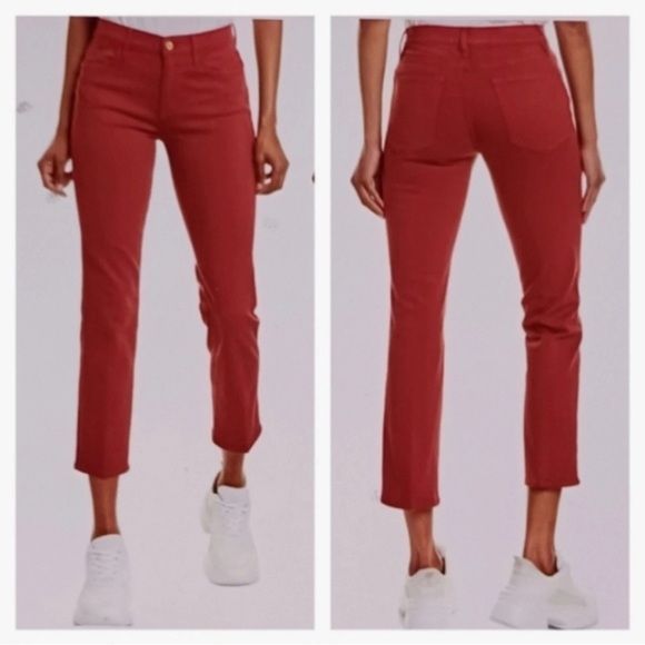 Frame Size 28 Le High Straight Super Stretch Denim Jeans Pant on Burnt Henna NEW - Picture 1 of 7